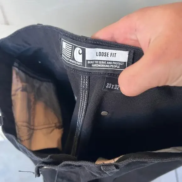 Vintage Y2K Carhartt black double knee work wear carpenter pants